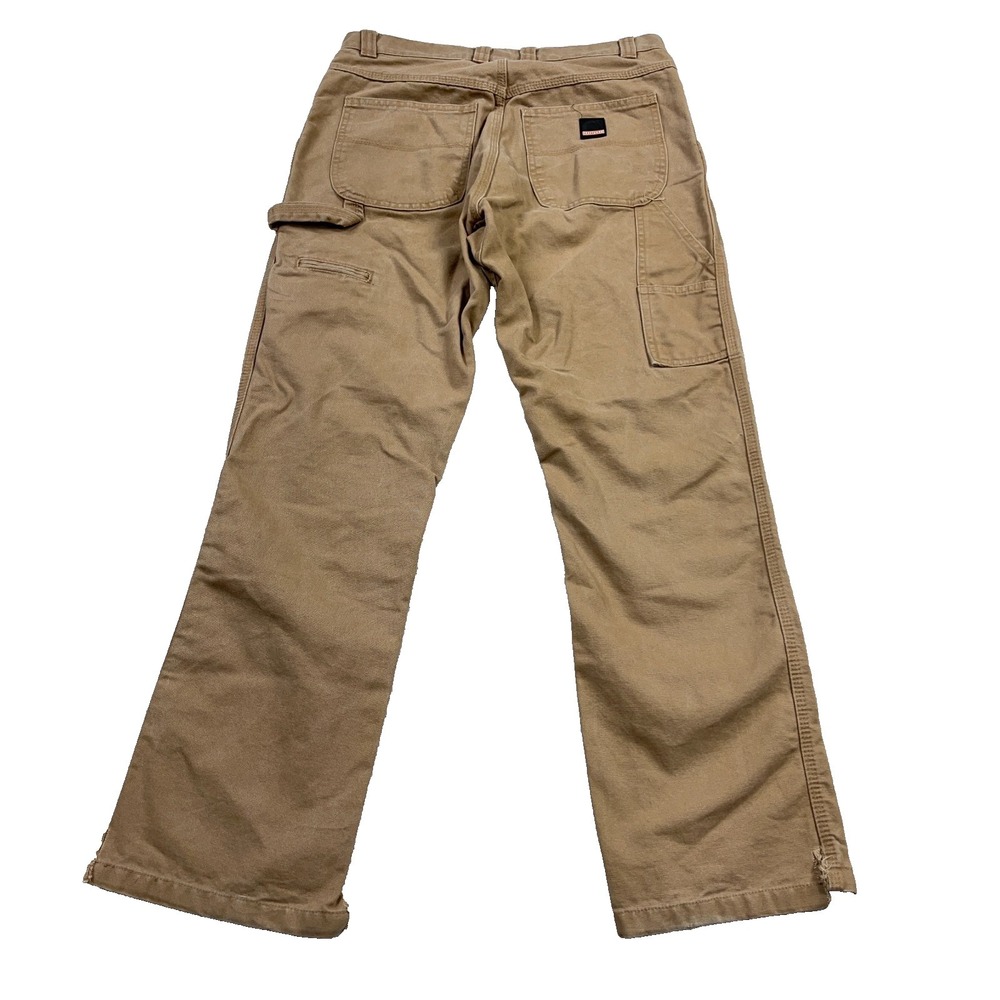 Craftsman Pants Men 32x30 Brown Carpenter Duck Canvas Baggy Work Wear Worn